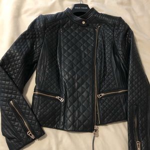 Brand new leather moto jacket by Cole Haan